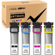 v4ink Remanufactured Epson 902XL T902XL High-Yield Ink Cartridge 4-Piece Combo Pack